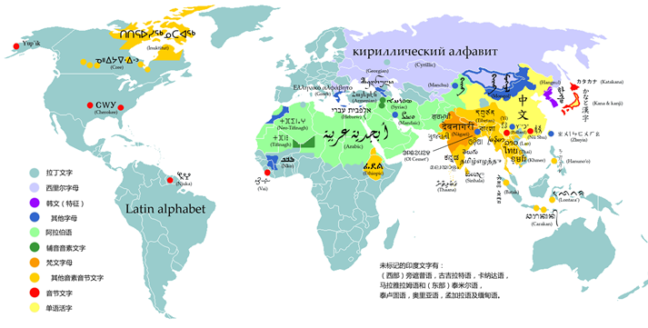 翻譯中心支持的全球語言分布